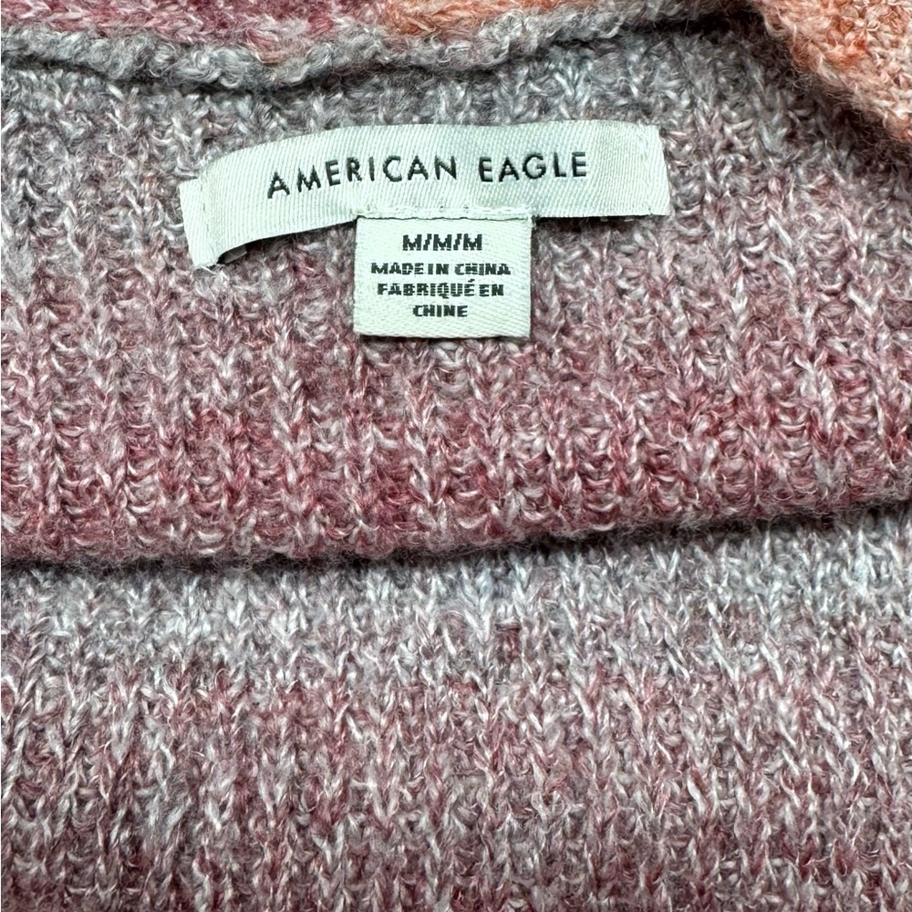 American Eagle Space Dye Oversized Multicolor Open Front Cardigan Size Medium - Picture 5 of 6